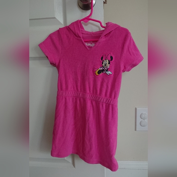 Disney Minnie Mouse Hooded Terry Swimsuit Cover-Up with Ears Zip-Up Robe SIZE 3T - Picture 2 of 9